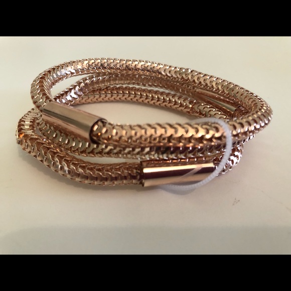 NEW CUTE STACK COIL ROSE GOLD BRACELETS 3pk - Picture 2 of 5